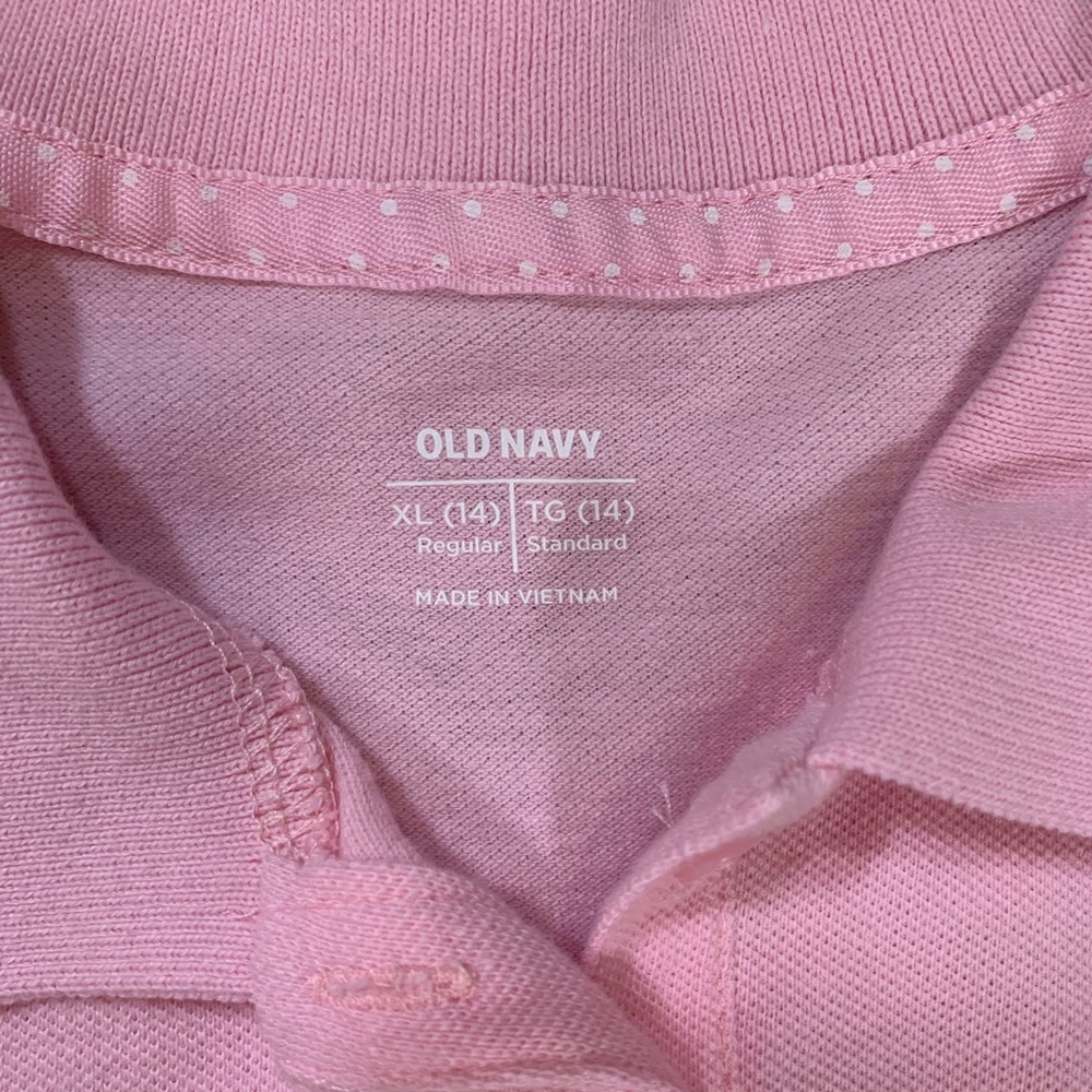 Old Navy Girls pink polo shirt - Picture 2 of 6